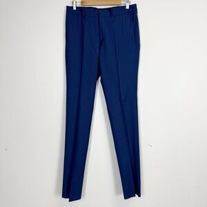 NEW Ted Baker London Pants Mens 31 R Navy Blue Plaid Roger Wool Dress Pant NWOT